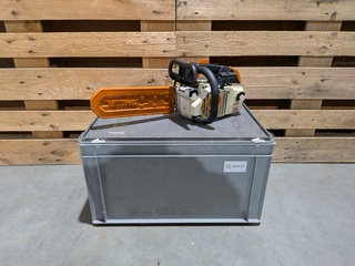 Benzine kettingzaag, STIHL, MS 200T, 2002, incl. kunststof stapelbak