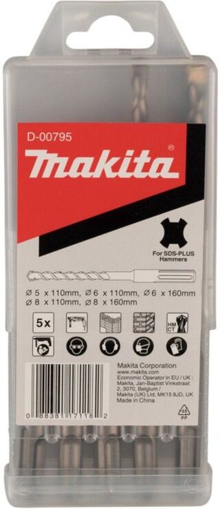 2x 5-dlg SDS borenset Makita, D00795