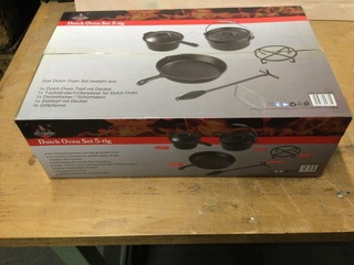 5-Delige Dutch Oven set El Fuego, AY4661, zwart