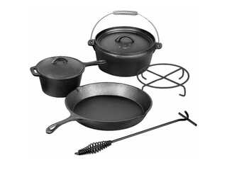 5-Delige Dutch Oven set El Fuego, AY4661, zwart