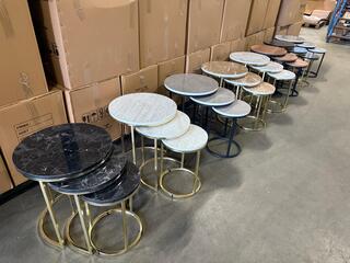 Ca. 10x Driedelige bijzettafel