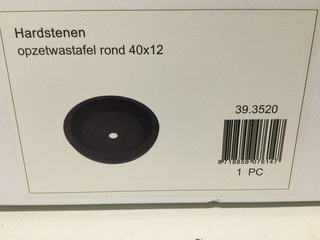 Hardstenen opzetwastafel Rond 40×12 cm WB, 39.3520, grijs tinten