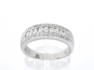 Rij ring met 1.00 carat aan marquise en briljant geslepen natuurlijke