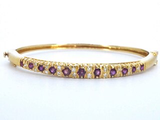 Gouden armband met hoge kwaliteit natuurlijke diamanten en robijnen (g