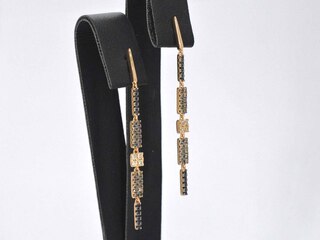 Rosé gouden oorbellen met champagne diamanten