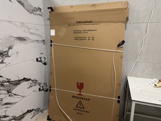 Slim glasplaat 90×200 helder glas + melkglas WB, 20.3478