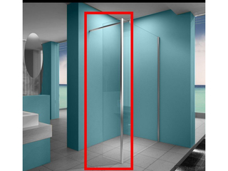 2x Draaibare zijwand met scharnier profiel rechts WB, 20.3949, mat gla