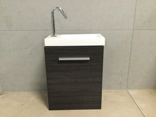 Fontein + kraan 55x40x22 cm WB, kastanjebruin