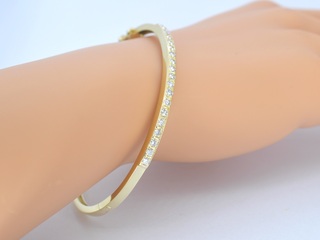 Gouden vaste armband met briljant geslepen diamanten