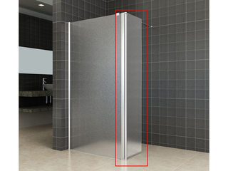 2x Draaibare zijwand met scharnier profiel links WB, 20.3948, mat glas