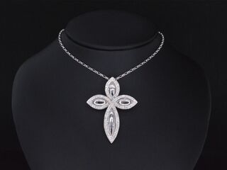 Witgouden hanger met diamanten, excl. ketting