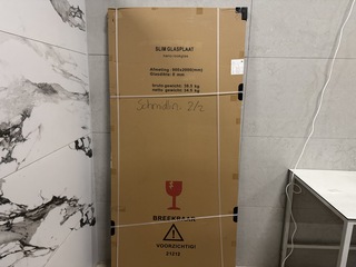 Slim glasplaat 90×200 rookglas WB, 20.3480