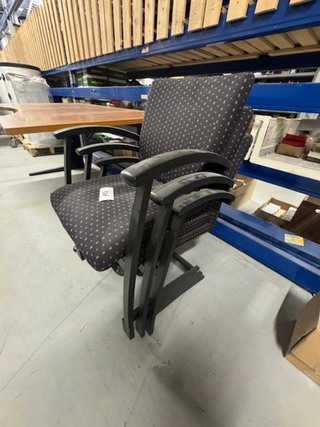 Bureau en 3 stoelen, kersen/zwart