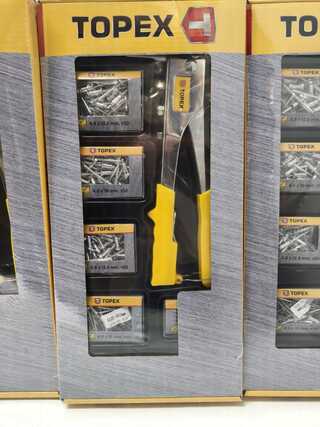 4x 6-Delige popnageltangen Topex, geel/chroom