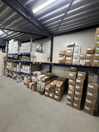 Ca. 6.80 meter Magazijnstelling, grijs/blauw