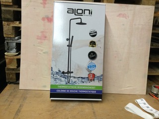 Thermostatische regendoucheset Aloni, Optima Rondo, zwart