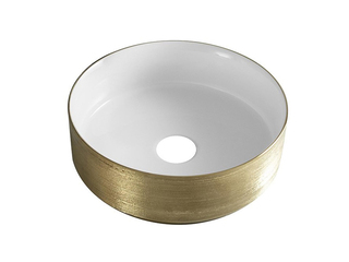 Waskom 36x36x12 cm WB, Mondri 32.3302, glans wit/geb. goud