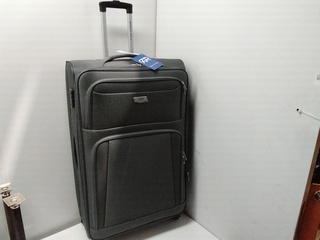 Grote reiskoffer op wielen met cijferslot Royalty Rolls, donker grijs