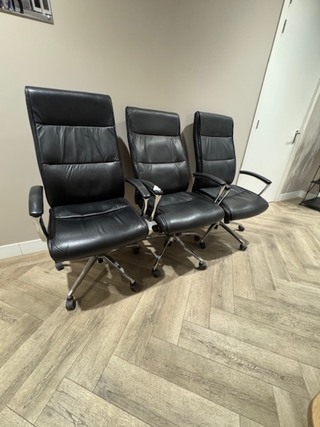 3x Directiefauteuil, zwart