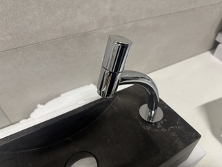 Hardstenen fontein 36x18x9 cm + kraan WB, antraciet