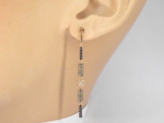 Rosé gouden oorbellen met champagne diamanten