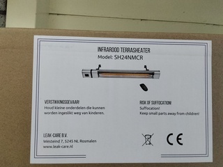 Grote infrarood heater 2400 Watt + Asb.