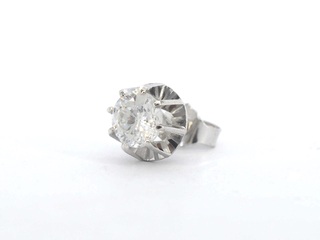 Witgouden solitair oorbellen 1.60 carat