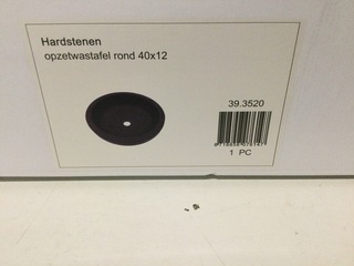 Hardstenen opzetwastafel Rond 40×12 cm WB, 39.3520, grijs tinten