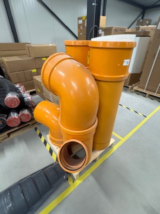 2x Rioolpijp, 2x bocht en 1x t-stuk, Aquaducten, oranje