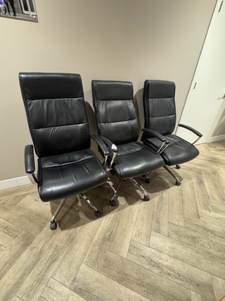 3x Directiefauteuil, zwart