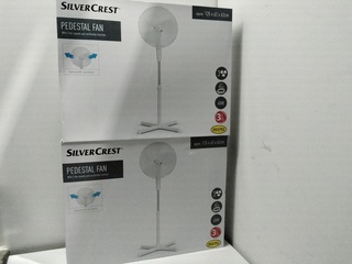 2x Staande ventilator met 3 standen, wit