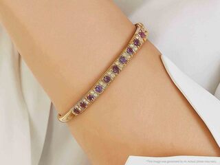 Gouden armband met hoge kwaliteit natuurlijke diamanten en robijnen (g
