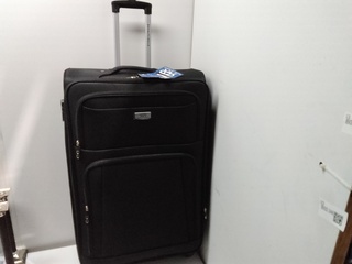 Zwarte stevige reiskoffer op wielen Royalty Rolles, zwart