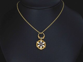 Gouden hanger (The Order of Agricultural Merit 1883) met diamant