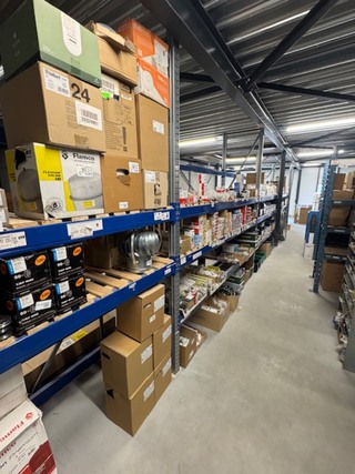 13,5 meter Magazijnstelling, grijs/blauw