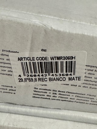 4x Doos wandtegels, wit