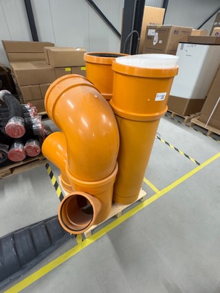 2x Rioolpijp, 2x bocht en 1x t-stuk, Aquaducten, oranje