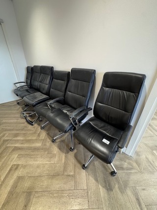 6x Directiefauteuil, zwart