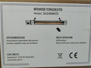 Grote infrarood heater 2400 Watt + Asb.