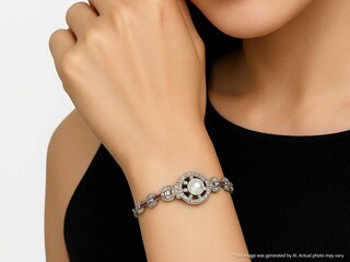 Art-Deco armband met goud en platina, en natuurlijke diamanten en robi