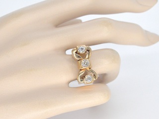 Rosegouden art deco ring met diamanten