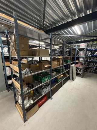 16 meter Magazijnstelling, blauw/grijs