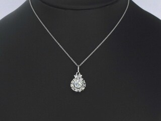 Entourage hanger met natuurlijke diamanten, excl. ketting