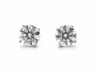 Witgouden solitair oorbellen