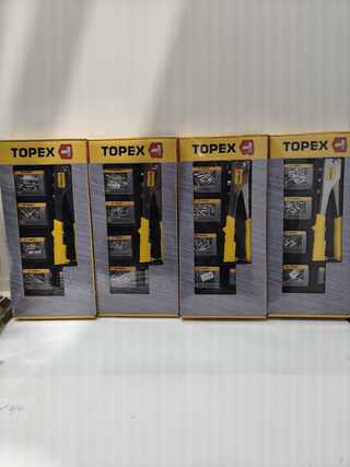 4x 6-Delige popnageltangen Topex, geel/chroom