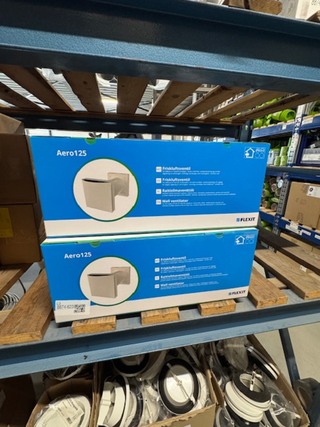 2x Wandventilator, Aero 125, wit