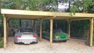 Dubbele Carport 1000x600x270 cm, Vrijstaand