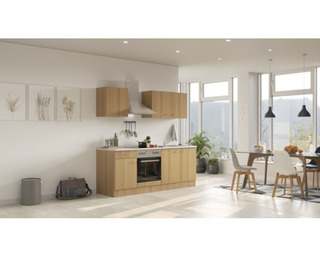 Design keuken met apparatuur, Rudy, eiken