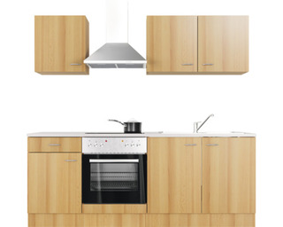 Design keuken met apparatuur, Rudy, eiken