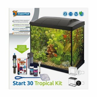 Aquarium, SuperFish, Start 30 Tropical Kit, Zwart